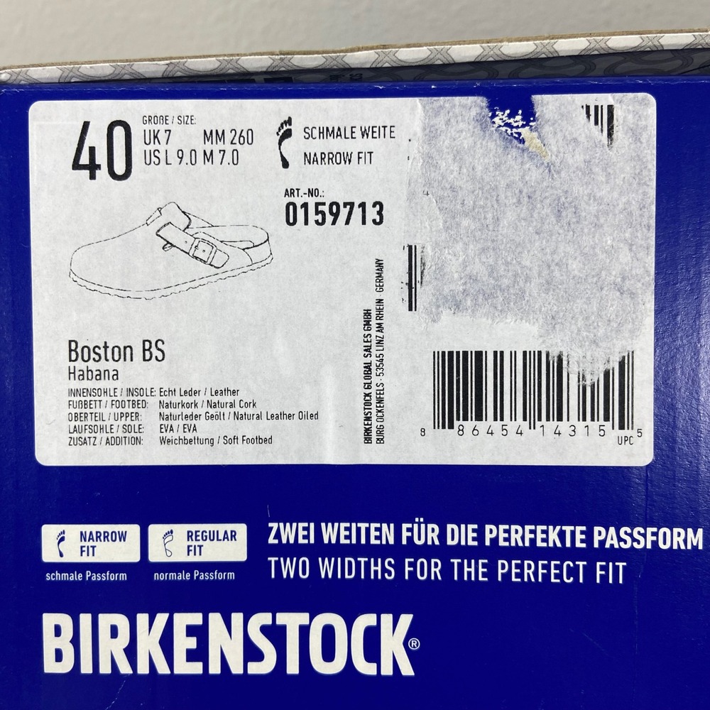 Birkenstock Size 40 M7 W9 Boston BS Soft Footbed Leather Clogs Dark Brown NEW - Picture 11 of 11